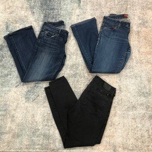 Lot (3) Lucky Brand Jeans Size 2 (26) - 2 bootcut and 1 skinny, women's petite